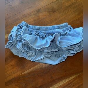 Ruffle butts denim skirt